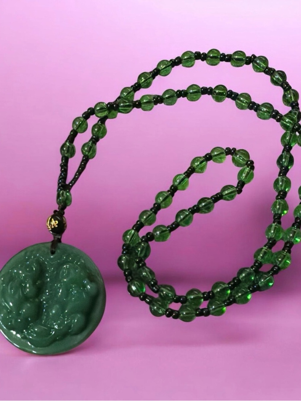 Green crystal Beaded Pendant Necklace - Women's Jewelry